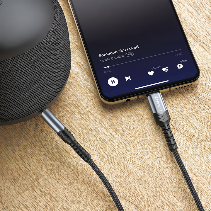90PERCENT AUDIOLINE 90SERIES AUX TO LIGHTNING CABLE 1M BLACK