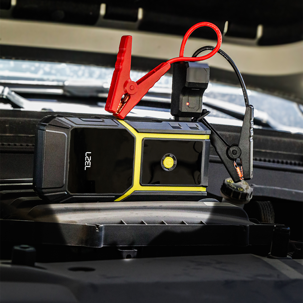 LZEL EnergizeIgnite - 12,000mAh Car Jump Starter with LED Flashlight - Gray/Yellow