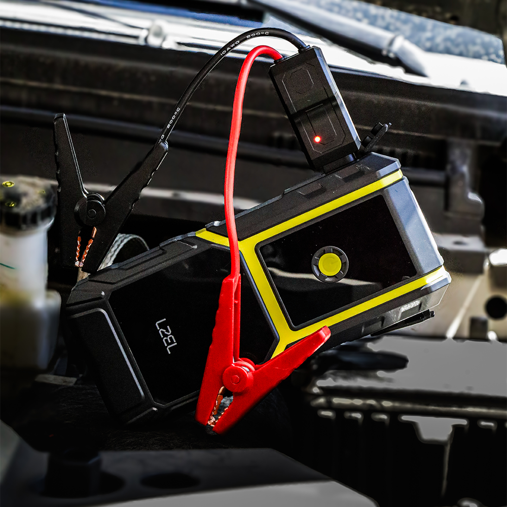 LZEL EnergizeIgnite - 12,000mAh Car Jump Starter with LED Flashlight - Gray/Yellow