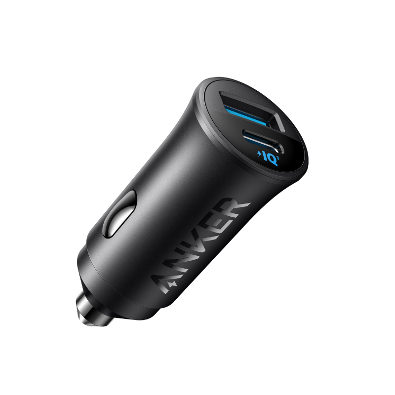 Anker PowerDrive 30W Car Charger – Dual Port (USB-C &amp; USB-A) - Black