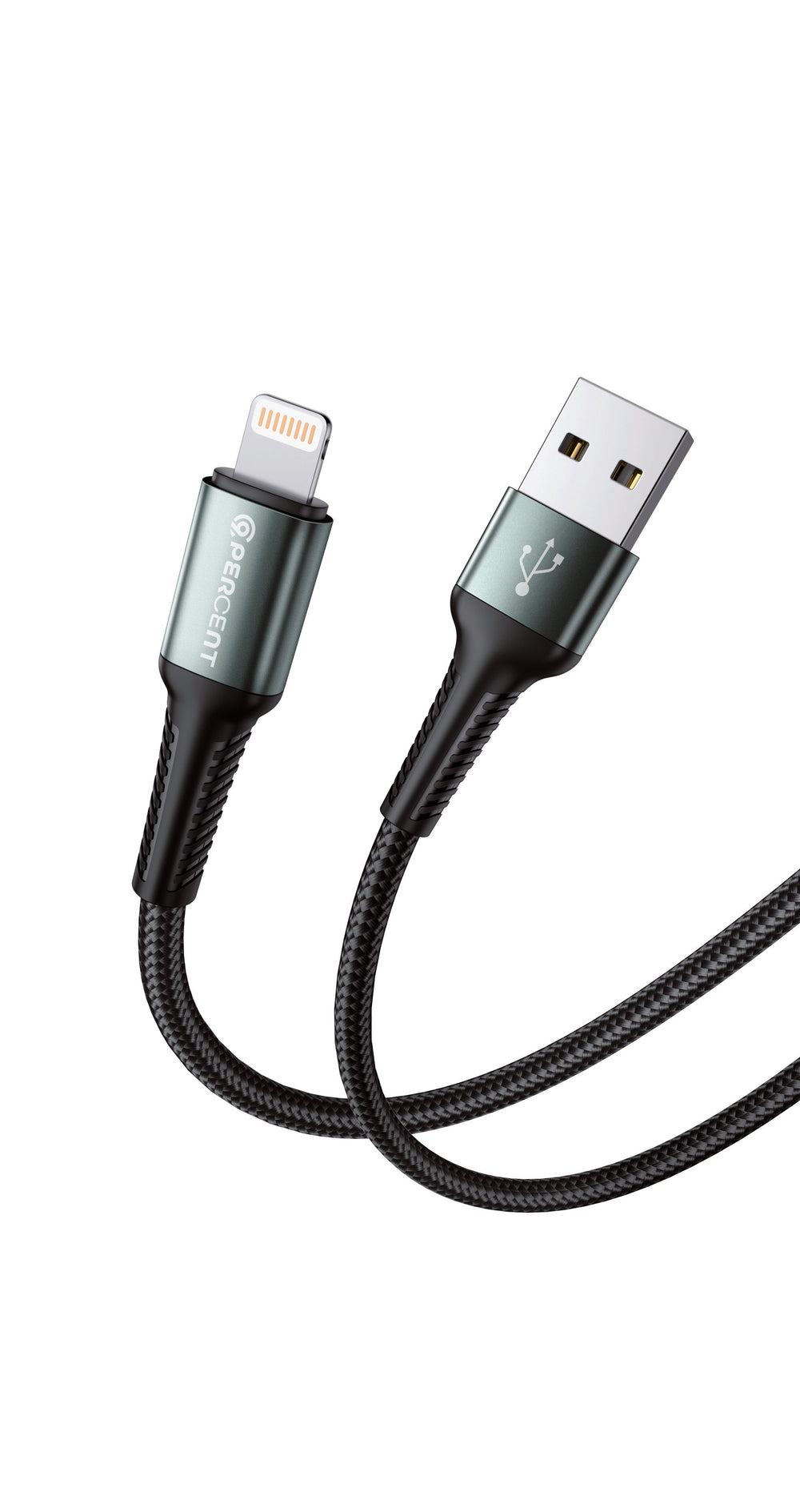 90PERCENT VOLTALINE 90SERIES USB A TO LIGHTNING NYLON CABLE 1M BLACK