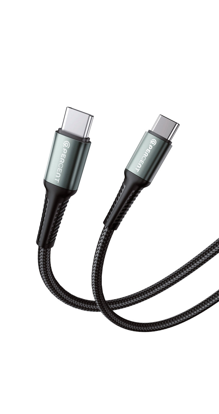 90PERCENT VOLTALINE 90SERIES TYPE C TO TYPE C NYLON BAIDED CABLE 60W 1M BLAK