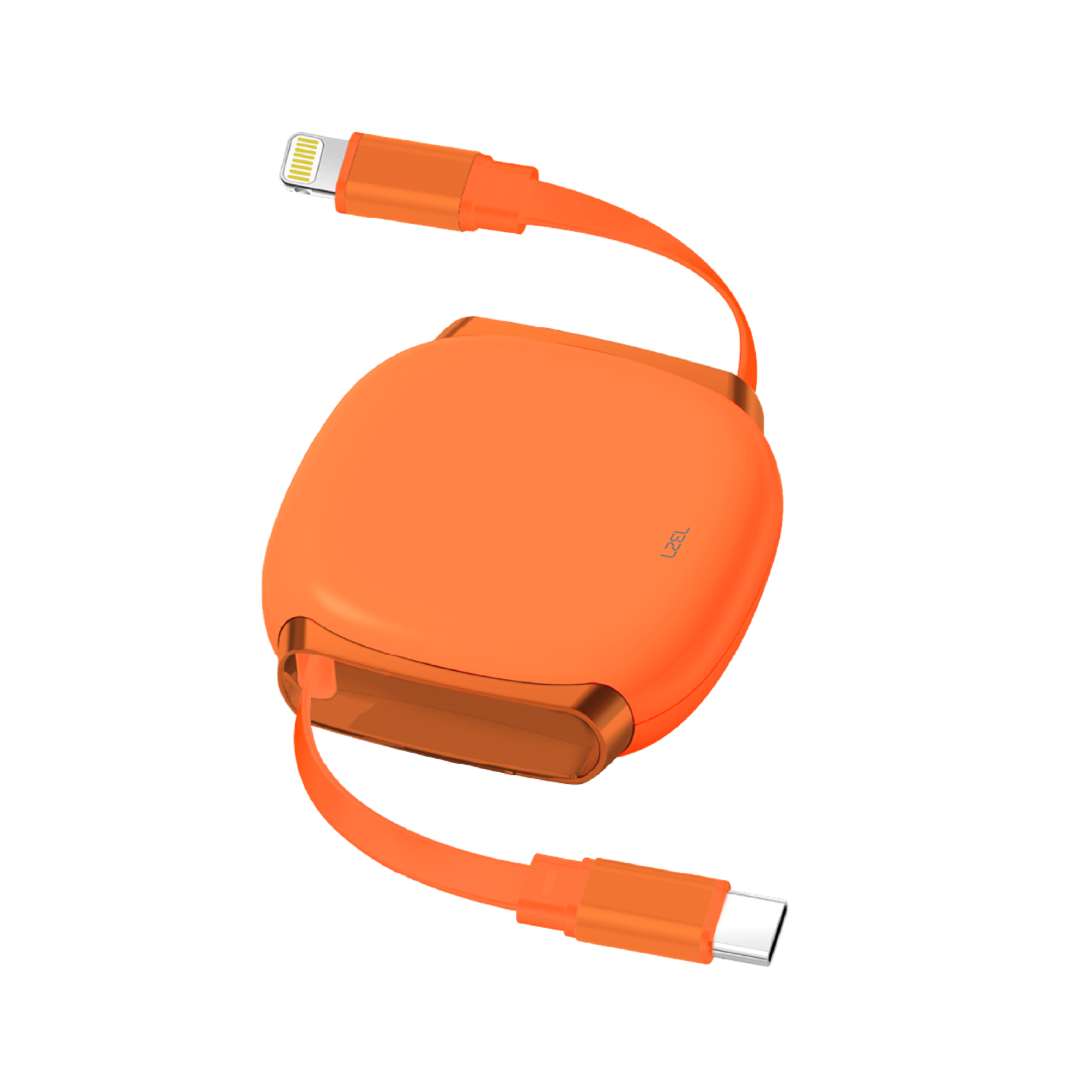 LZEL Fluxlink L Usb-C & Lightning 27W Fast Charging Cable With Data Transfer - Orange