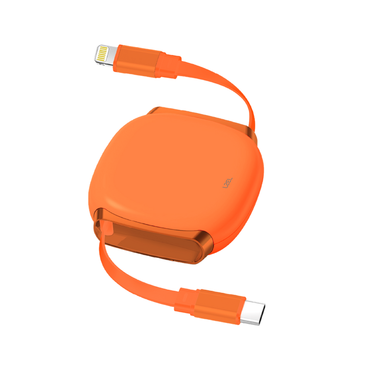 LZEL Fluxlink L Usb-C & Lightning 27W Fast Charging Cable With Data Transfer - Orange