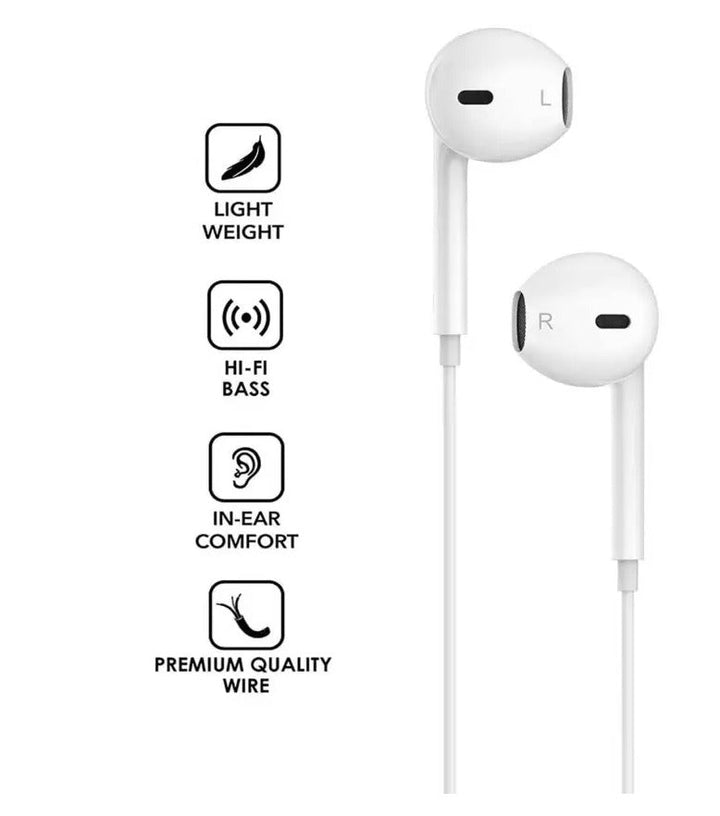 Asli Global USB-C 1.2M SoundPods Earphones with Noise Isolation Technology-White