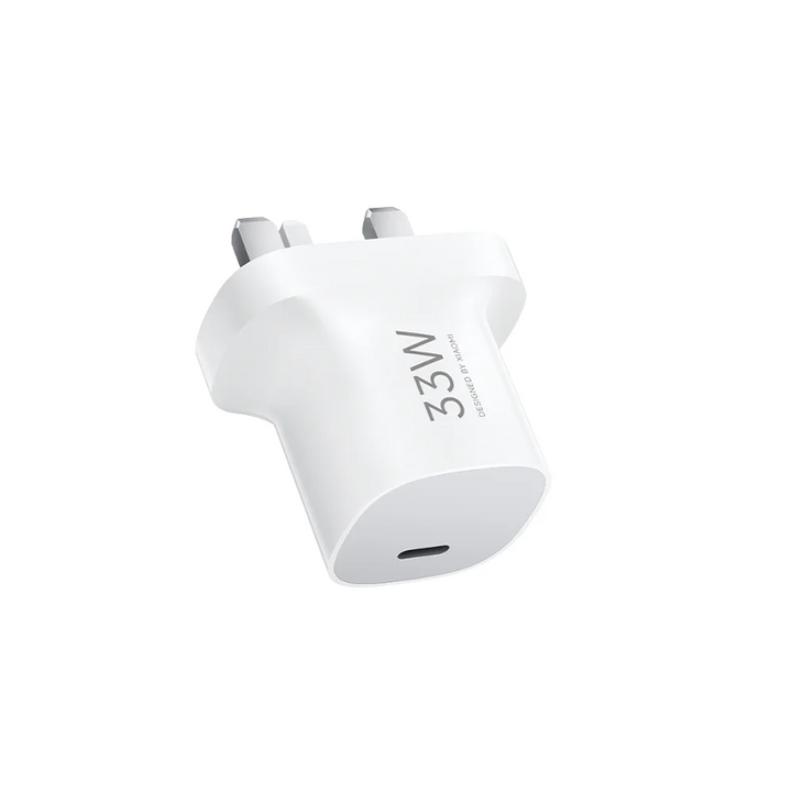 Xiaomi 33W Nano GaN USB-C Power Adapter UK, Fast Charging for Smartphones & Tablets