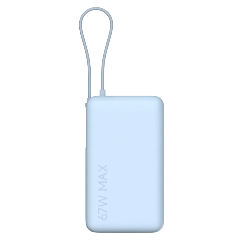 Xiaomi 67W Power Bank 10000 with Integrated USB-C Cable, Triple Output, Fast Charging & Digital Display