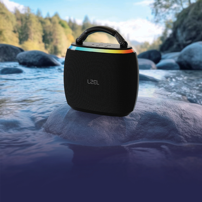 LZEL AquilaSonus Pulse Ultimate – Waterproof Portable Bluetooth Speaker - Black