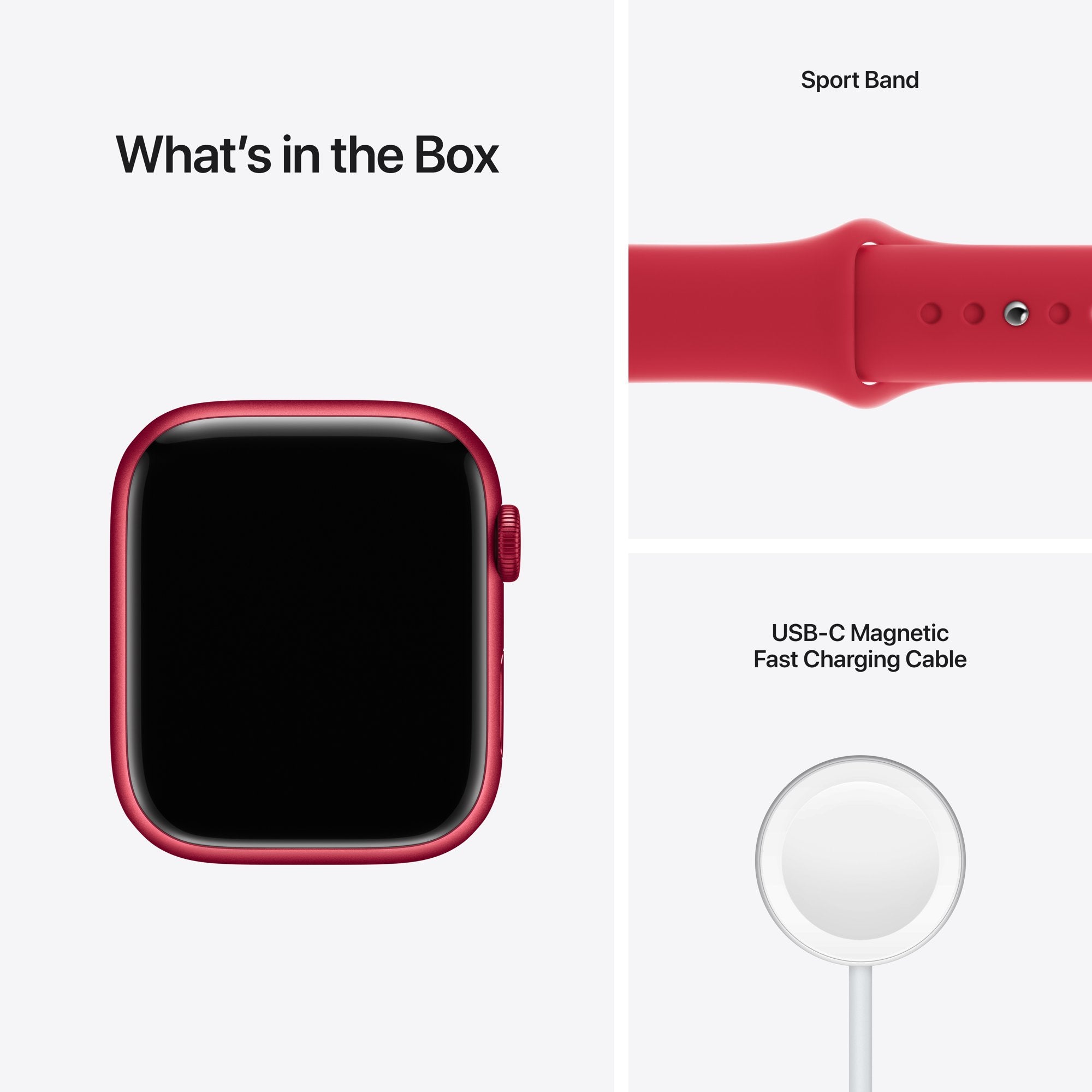 Apple Watch Series 7 GPS + Cellular, 45mm Red Aluminium Case with Red Sport Band - Regular
