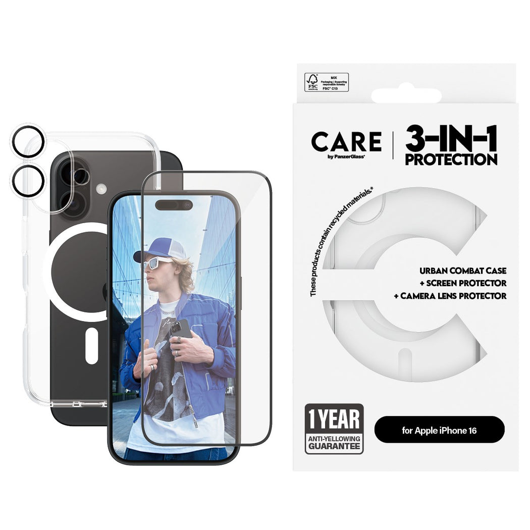 PanzerGlass® B1337+2861+1285, Flagship 3-in-1 Bundle iPhone 16