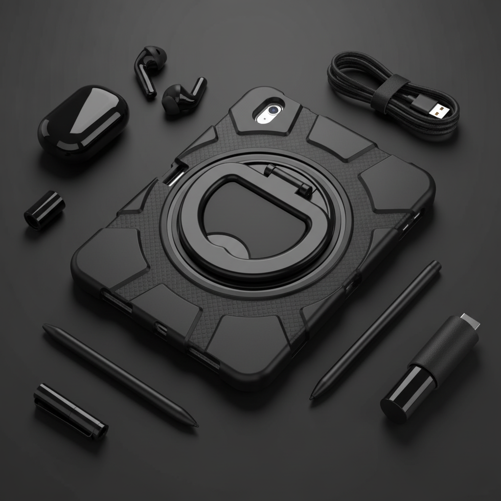 Asli Global Smartix Armor Shockproof Case for iPad 10th & 11th Generation (10.9" & 11") - Black
