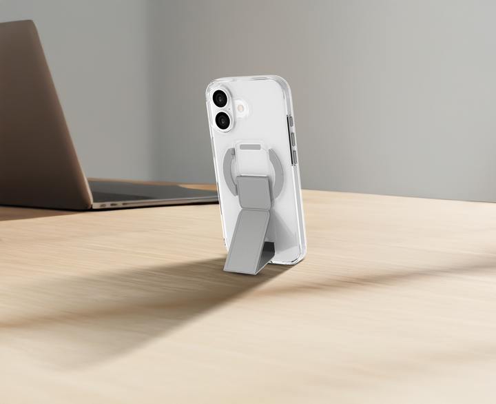LZEL MagClear LeatherGrip Case for iPhone 17