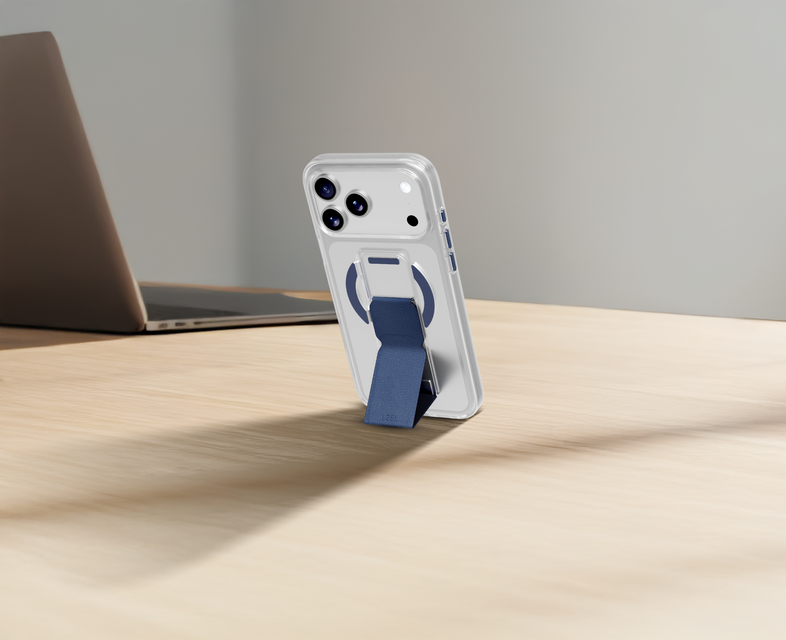 LZEL MagClear LeatherGrip Case for iPhone 17 Pro