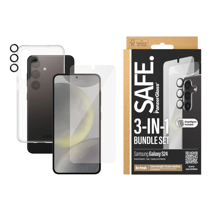 PanzerGlass® BSAFE95672, 3-in-1 Pack Samsung Galaxy S24