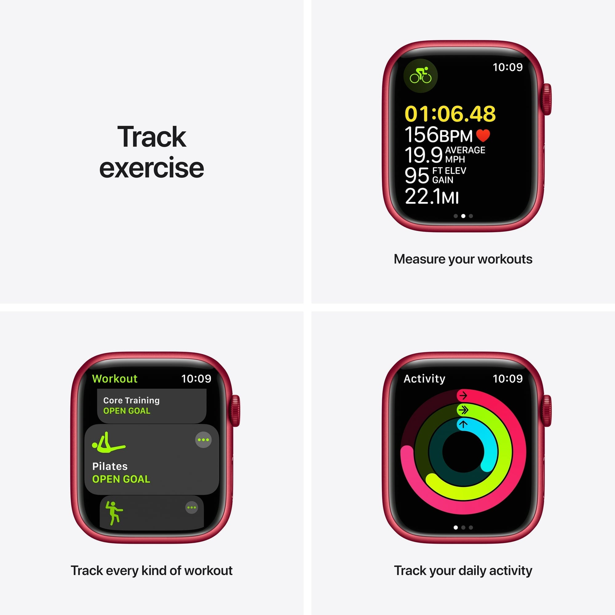 Apple Watch Series 7 GPS + Cellular, 45mm Red Aluminium Case with Red Sport Band - Regular
