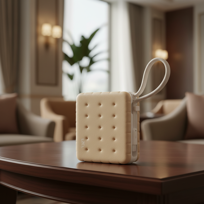 LZEL ZenoFlex MaxLux Mini 10000mAh PD Power Bank – 20W Output / 18W Input (15W Wireless) – Beige