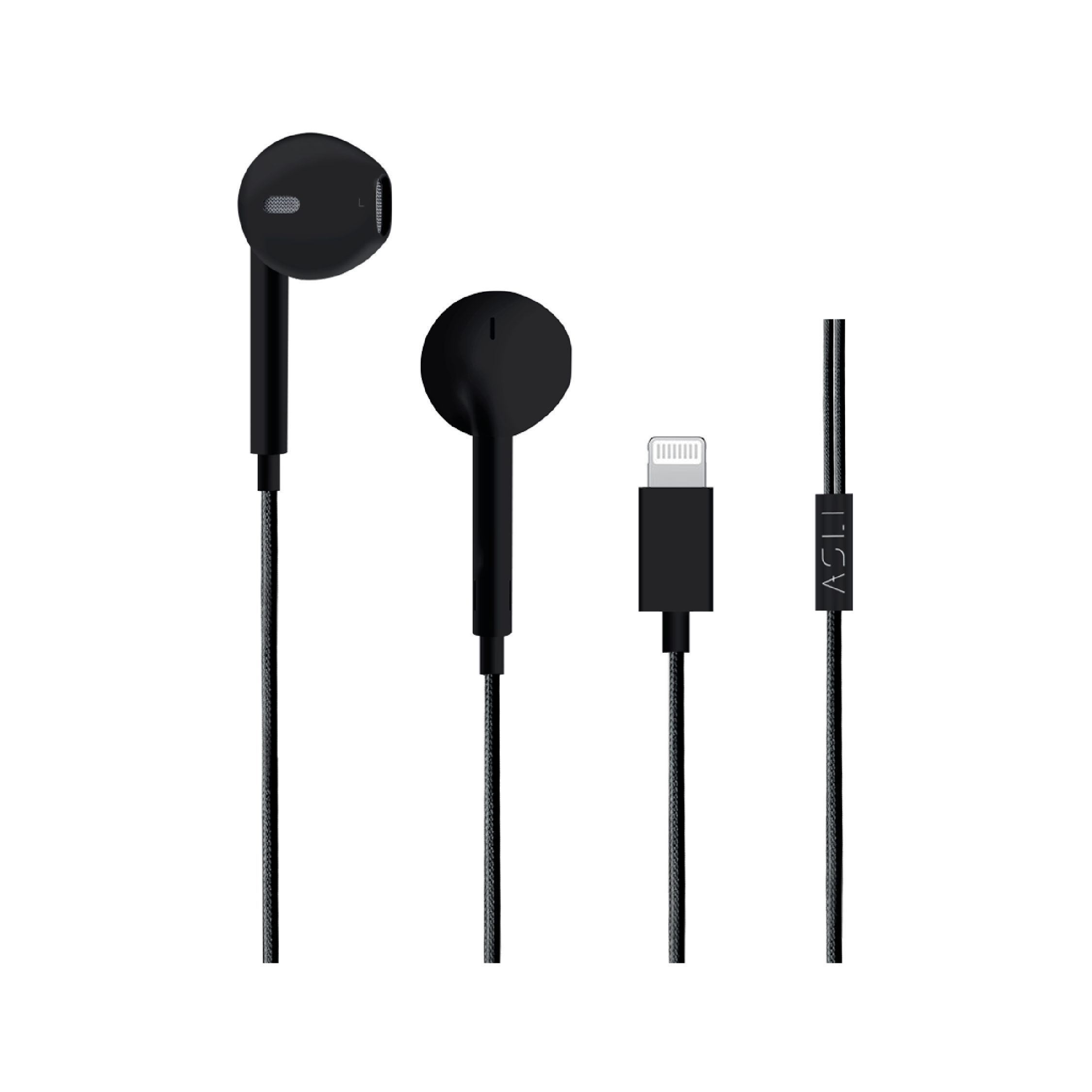 Asli Global SoundPods Mono Double Earphone with Lightning Connector, 1.2m - Black