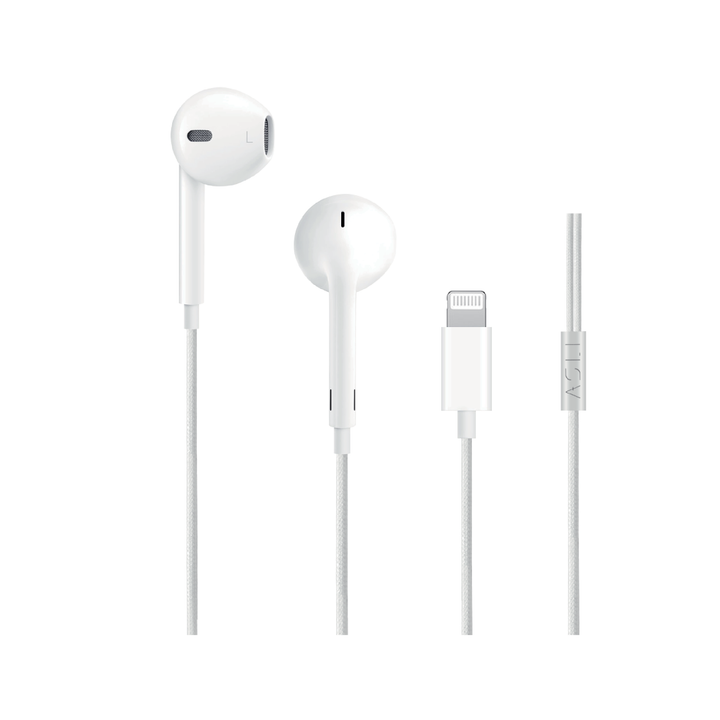 Asli Global SoundPods Mono Double Earphone with Lightning Connector, 1.2m - White