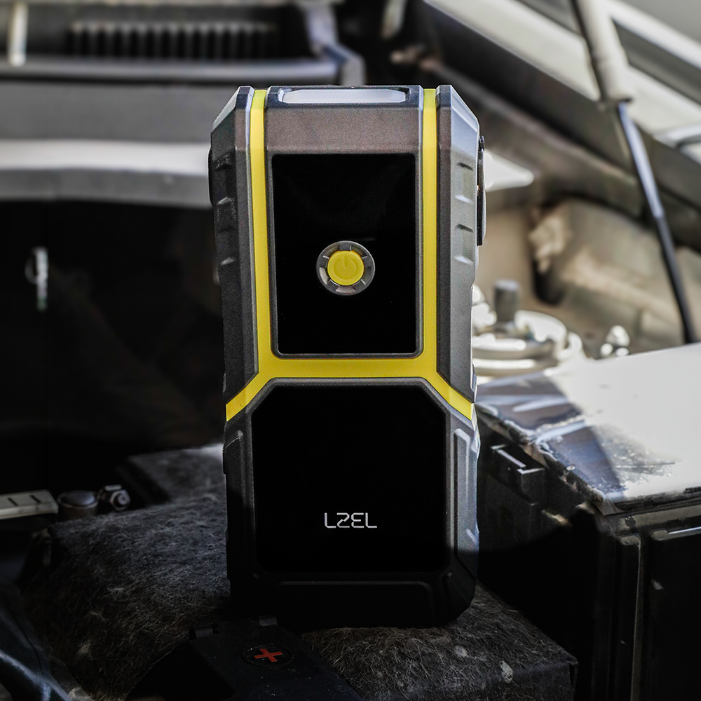 LZEL EnergizeIgnite - 12,000mAh Car Jump Starter with LED Flashlight - Gray/Yellow