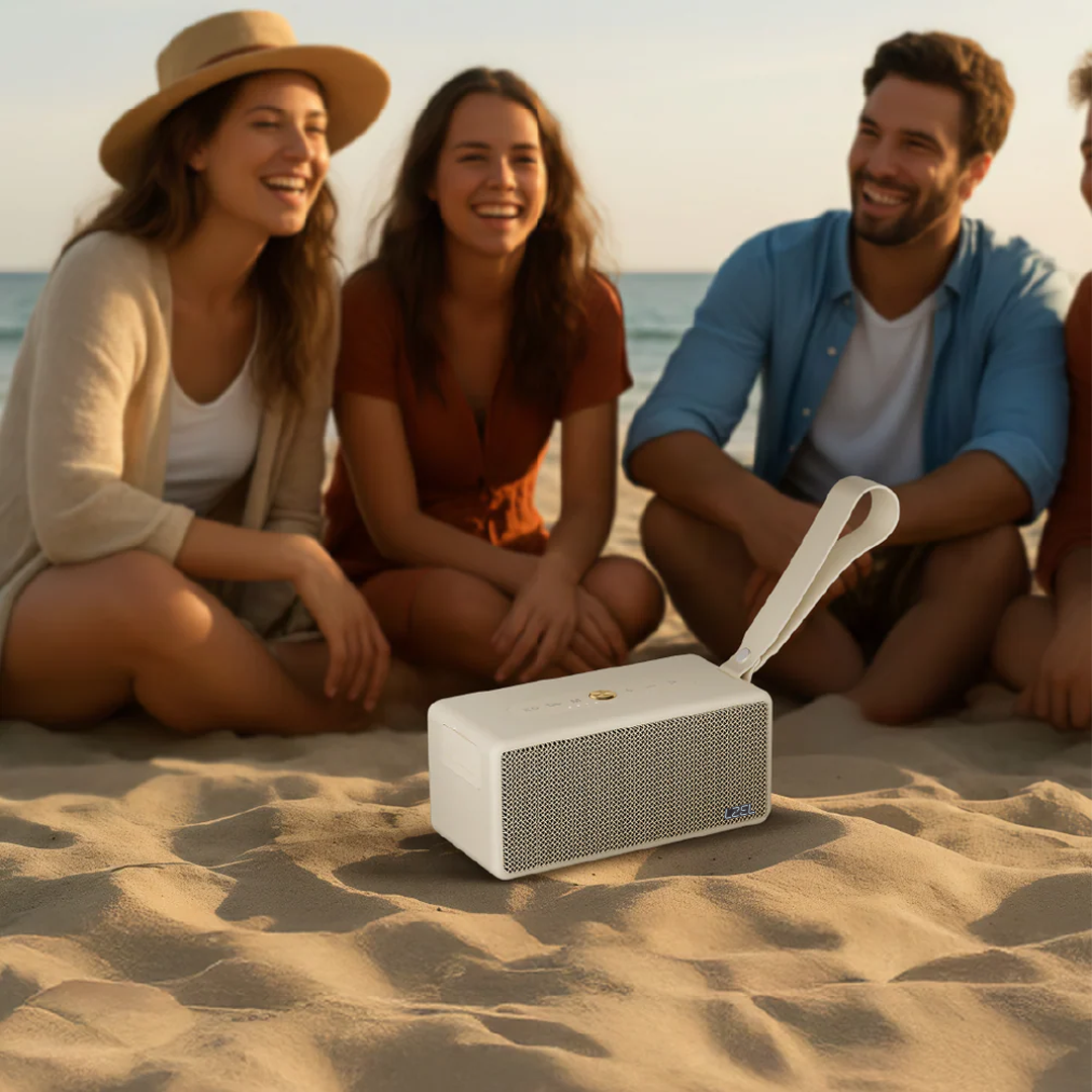 LZEL Aquilasonus Xs Premium Wireless Speaker With Deep Bass Bluetooth 5.4 - Fast Charging - 4000mah Battery | Beige