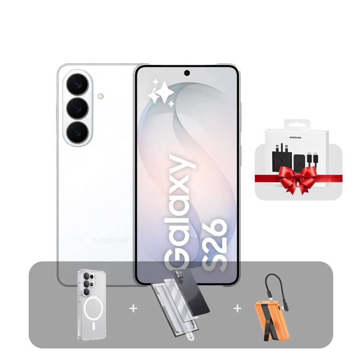 Samsung S26 5G Phone, 6.3”, 12GB, 256GB + Bundle Offer | White