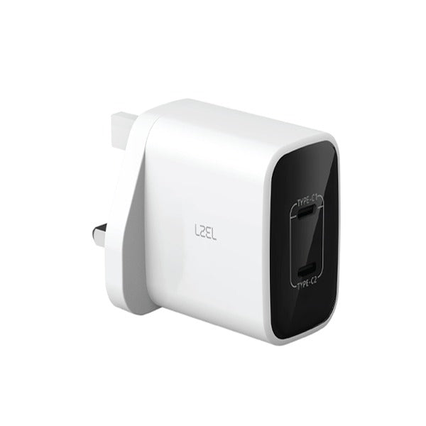 LZEL VoltixCharge 35W Duals Port USB-C GaN Wall Charger - White