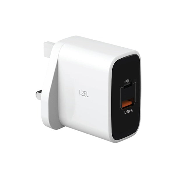 LZEL VoltixCharge 35W Dual Port USB-A USB-C GaN Wall Charger