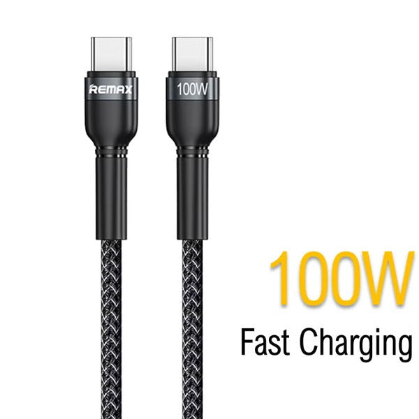 Remax 100W PD Fast Charging USB-C To USB-C Cable - Black