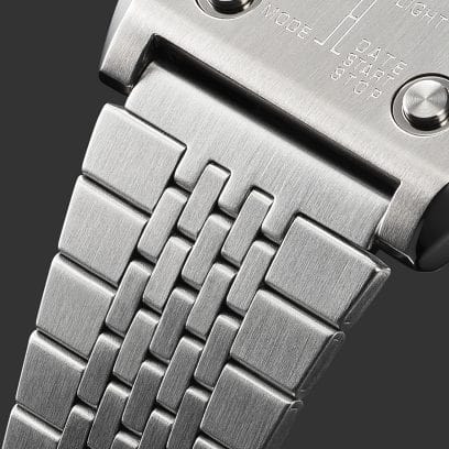 Casio Watch 52QS-14B Retro Stainless Steel Digital Watch