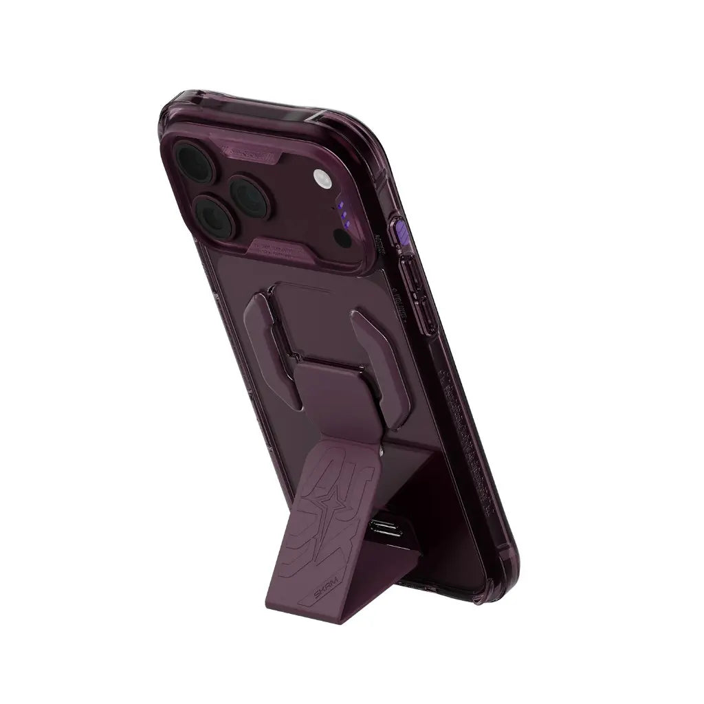 SKINARMA Helio CE Mag-Charge Case with Silicone Grip Stand for iPhone 18 Pro Max - Burgundy