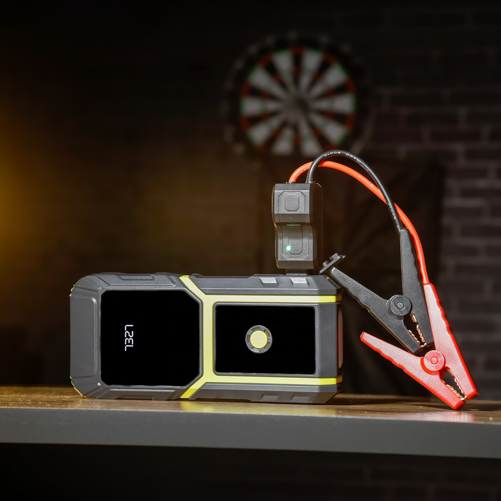 LZEL EnergizeIgnite - 12,000mAh Car Jump Starter with LED Flashlight - Gray/Yellow