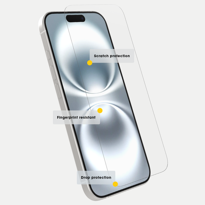 90 Percent Glass Screen Protector for iPhone 16 Plus