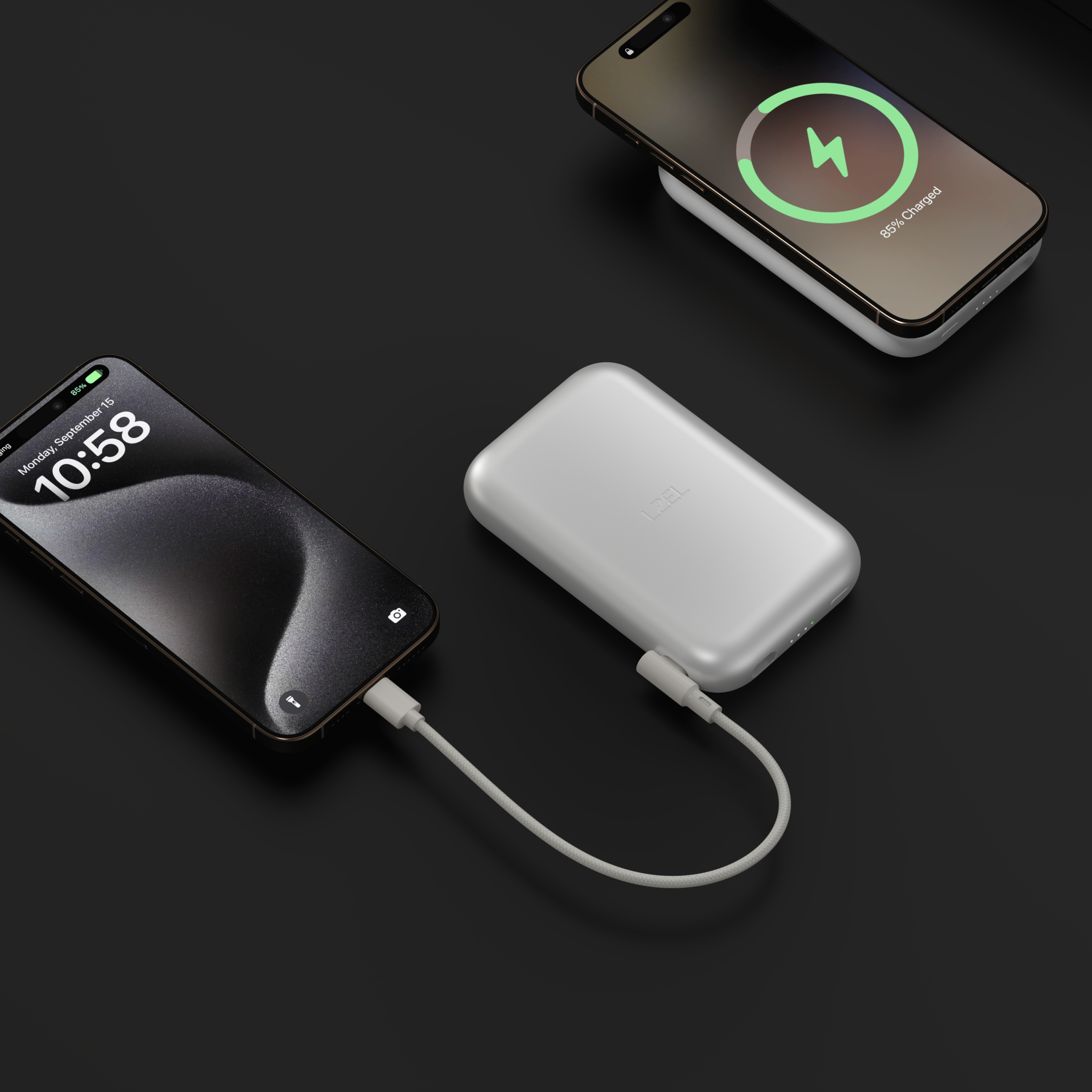 LZEL ZENOFLEX FLOW20 Wireless Charging Power Bank 10000mAh | 20W PD Fast Charging | Dual USB-C | 15W Max Wireless Charging