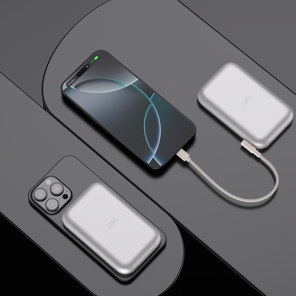 LZEL Zenoflex Flow20 Wireless Charging Power Bank 10000mAh - 20W PD Fast Charging- Silver