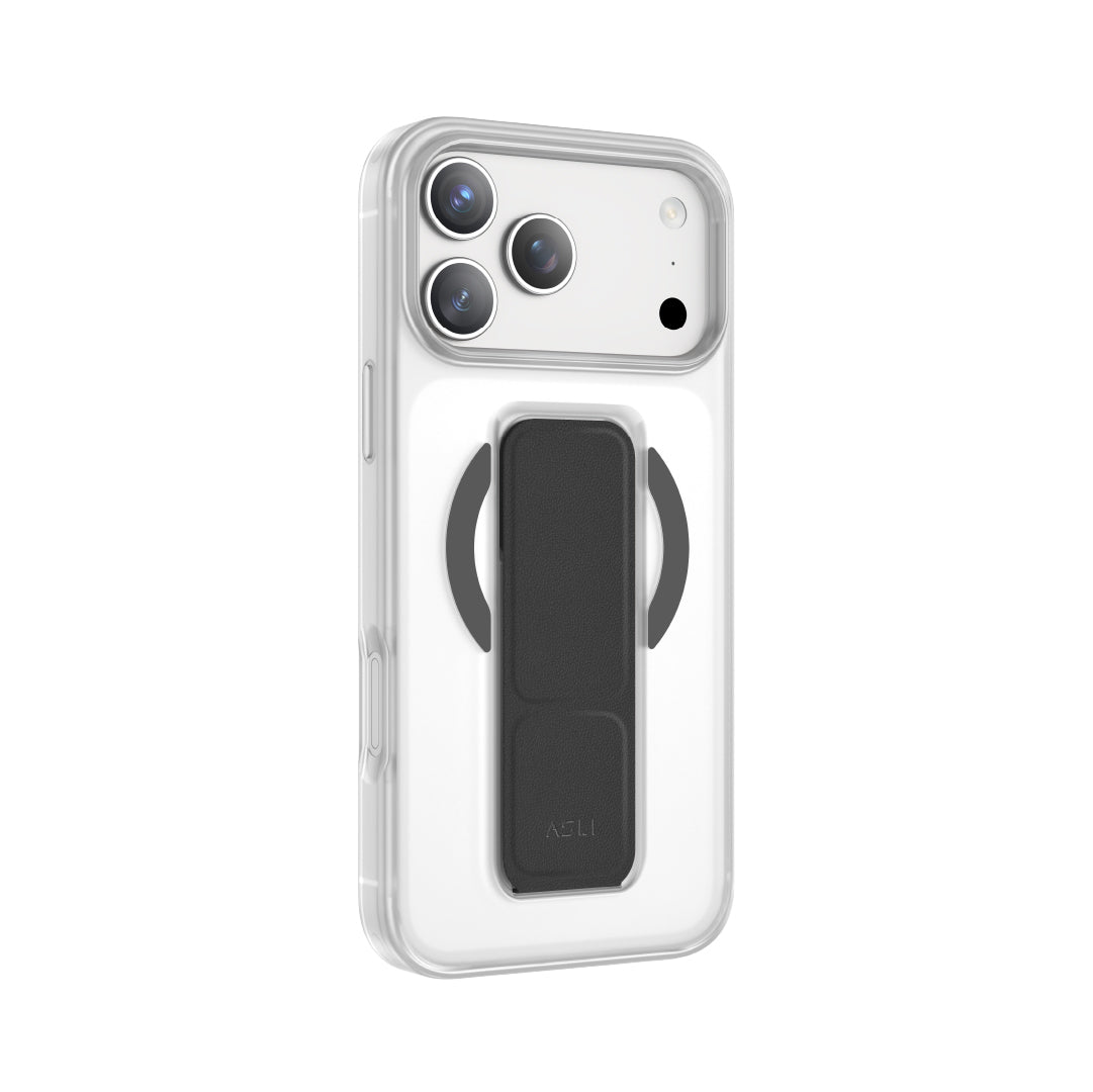 Asli Global MagTrox Gravitas MagSafe Leather Grip Case for iPhone 17 Pro - Black