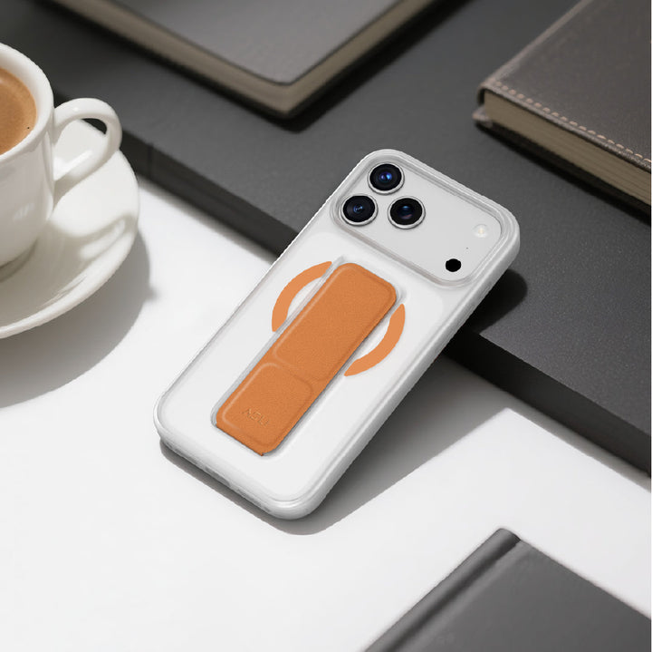 Asli Global MagTrox Gravitas MagSafe Leather Grip Case for iPhone 17 Pro - Orange