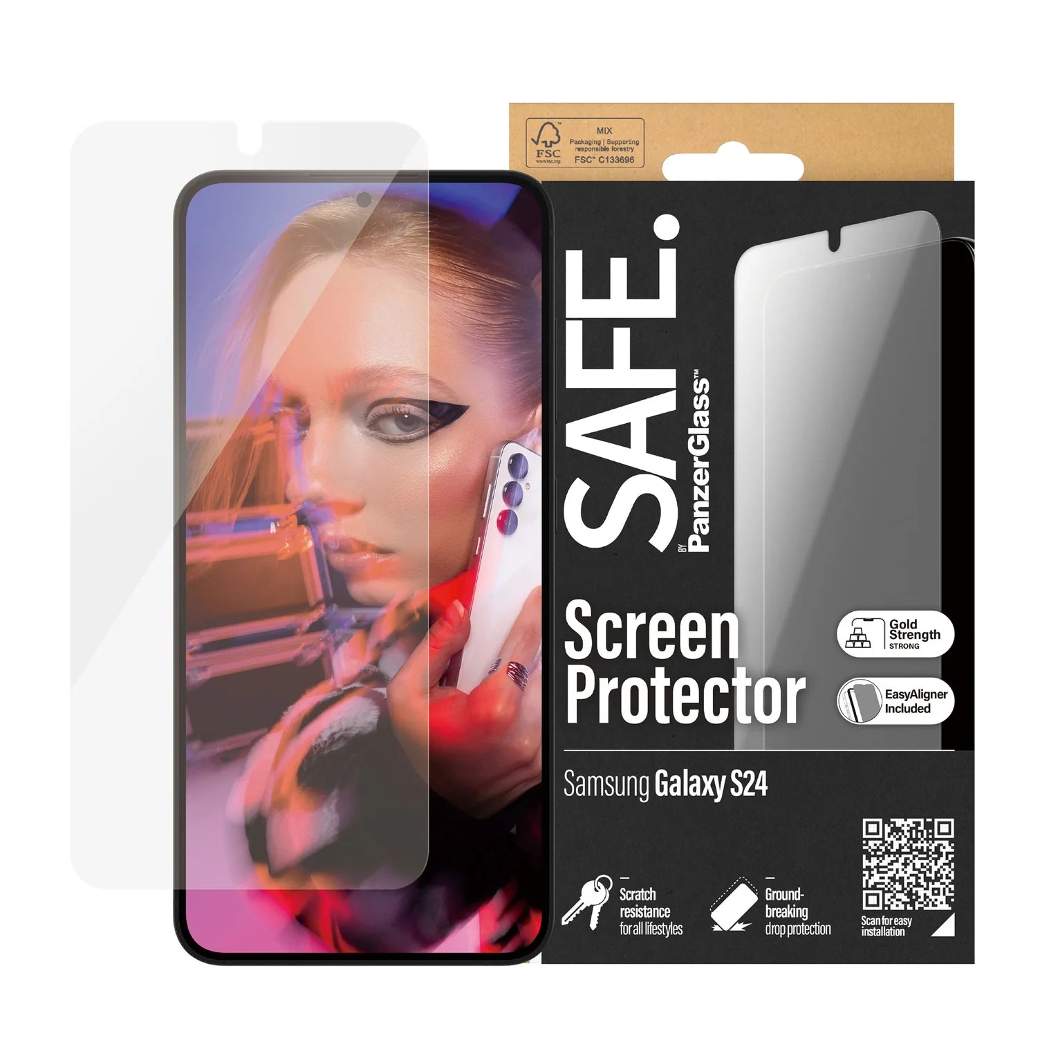 PanzerGlass® SAFE95666, Screen Protector Samsung Galaxy S24 Recycled Glass Ultrawide Fit WA
