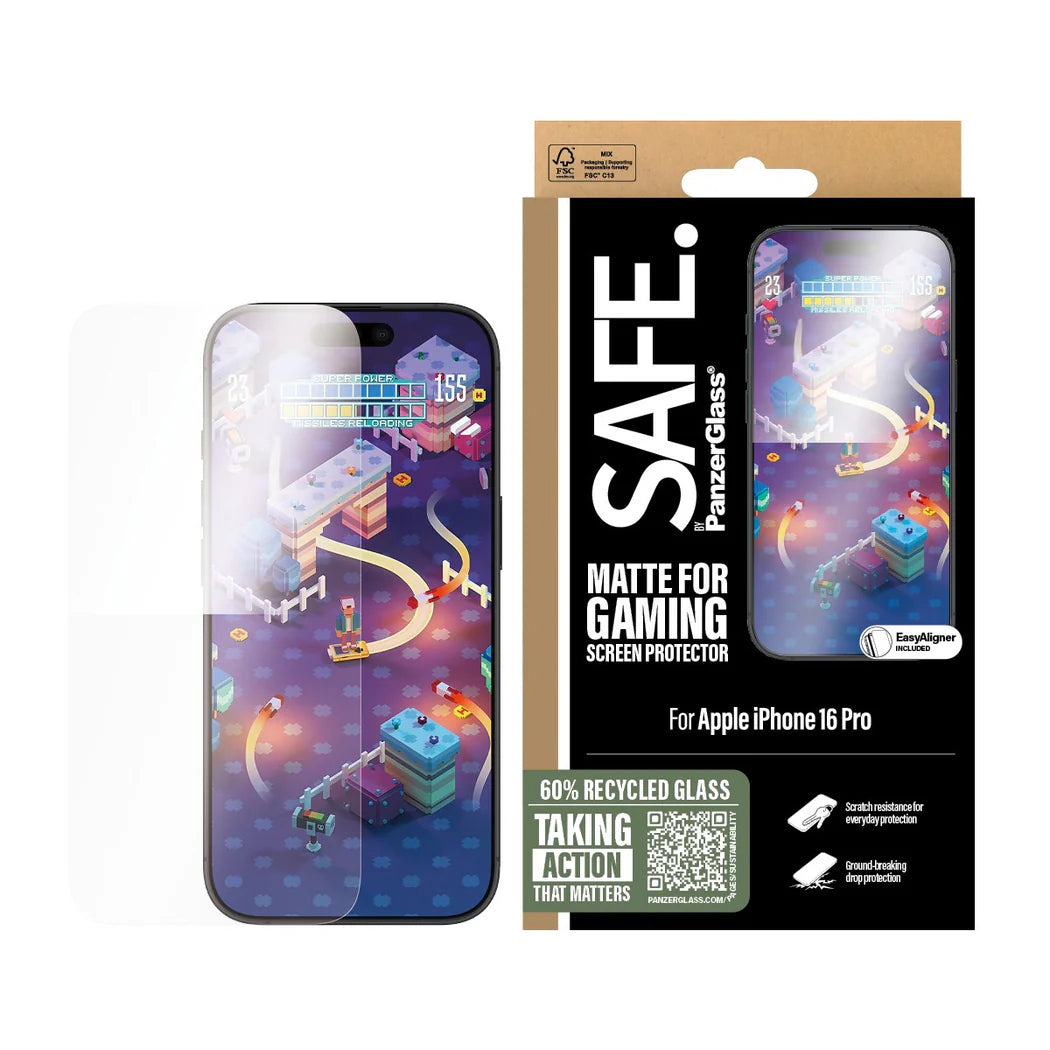 PanzerGlass® SAFE95887, Gaming Screen Protector iPhone 16 Pro | Ultra-Wide Fit