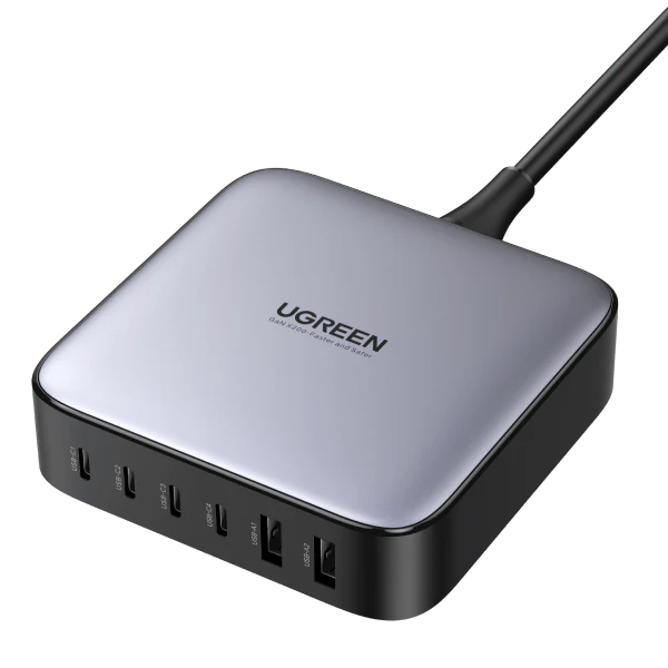 UGREEN Nexode 200W 6-Port GaN Desktop Fast Charger UK (Space Gray)