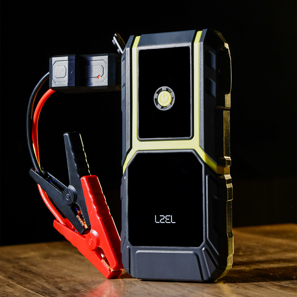 LZEL EnergizeIgnite - 12,000mAh Car Jump Starter with LED Flashlight - Gray/Yellow