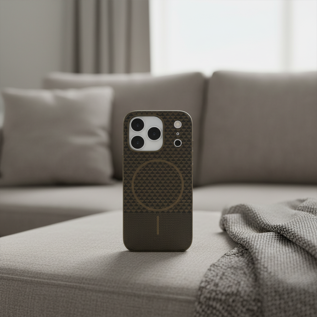 LZEL Magcarbon Splice Case for iPhone 17 Pro  - Brown Carbon