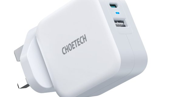 Choetech 38W Dual USB C + USB A Port Charger - White