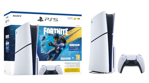 PS5 Slim Console Disk Fortnite Flowering Chaos Voucher Bundle