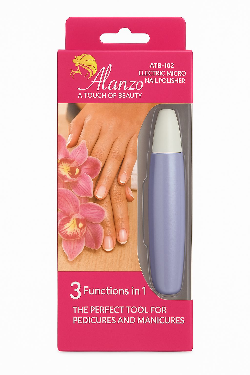 Alanzo Electric Micro Nail Polisher – 3-in-1 Manicure & Pedicure Tool