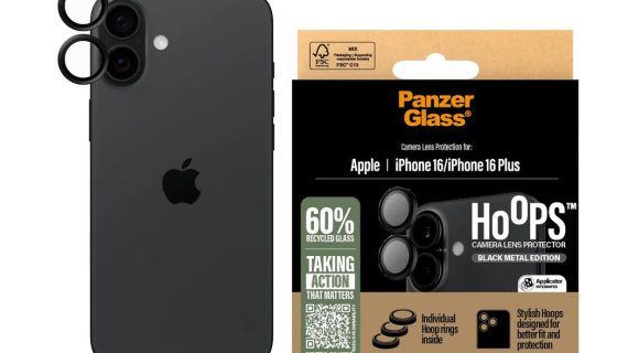 PanzerGlass® 1283, Hoops™ Black Lens Protector iPhone 16 | iPhone 16 Plus |Rings