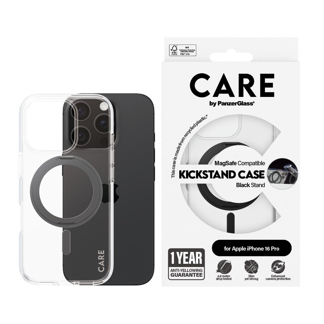 PanzerGlass® 1322, Case Feature Kickstand & MagSafe iPhone 16 Pro - Black