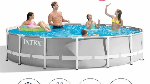 INTEX Prism Frame Above Ground Pool Round 26724 Size: 457 x 107 cm 26724