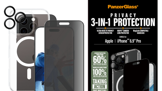 PanzerGlass® B1294+P2864+1284, 3-in-1 Privacy Protection Bundle PG Ultra Wide Fit Privacy SP | Hoops™ | HardCase for iPhone 16 Pro Max