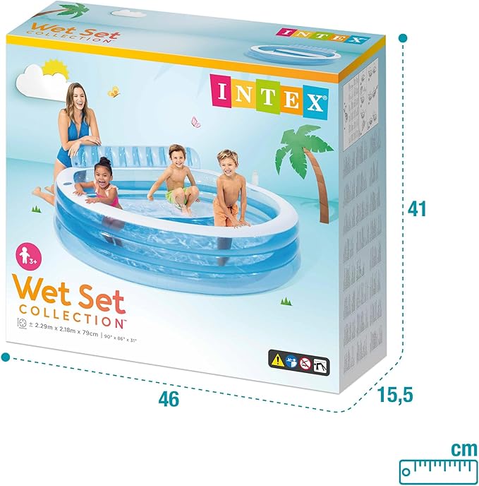 INTEX Swim Center Family Lounge Pool - 229 x 218 x 79 cm