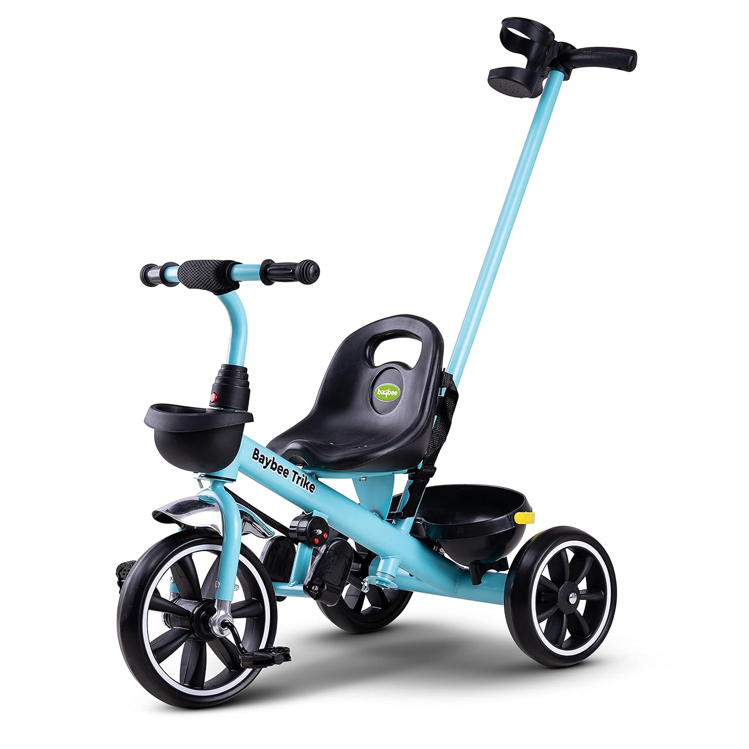 Kids Baby Toddler Tricycle Bike with Push Handle - Carrying Basket - Blue